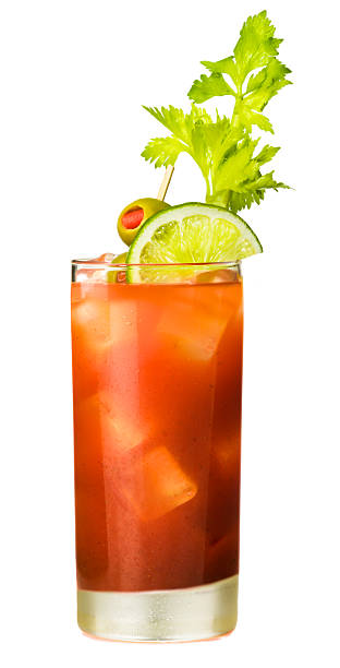 Bloody Mary Cocktail Isolated on White Background